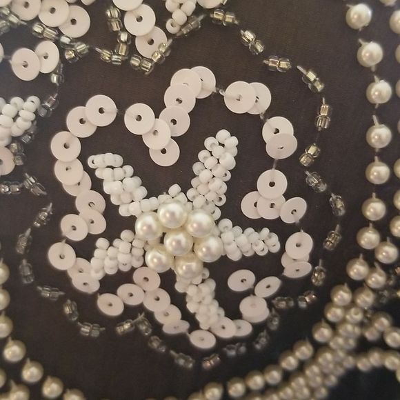 Nite Line Silk Beaded & Sequined Blouse Vintage Sz. 10 - Picture 14 of 16